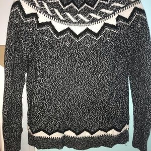 Old Navy black/white/grey fair isle sweater.